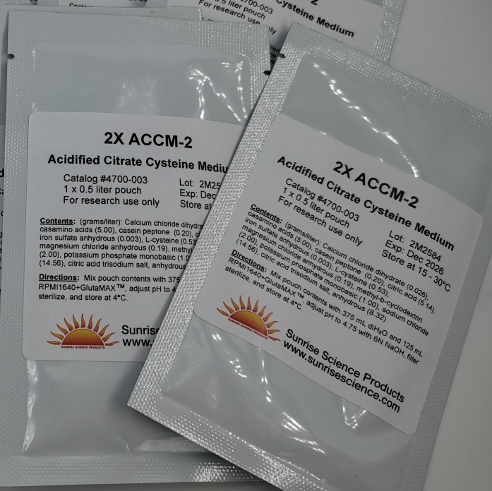2X ACCM-2 Powder， 10 x 0.5 liter pouches（Sunrise Science； CAT# 4700-300）